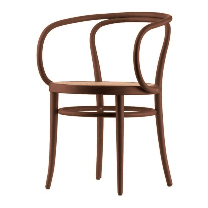 209 / 210 Stuhl, Buche gebeizt nussbaumfarbig, Sitz Rohrgeflecht (209)