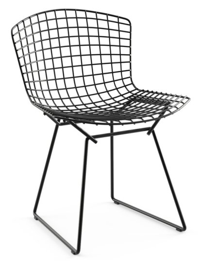 Bertoia Stuhl, Schwarz, Ohne Sitzkissen