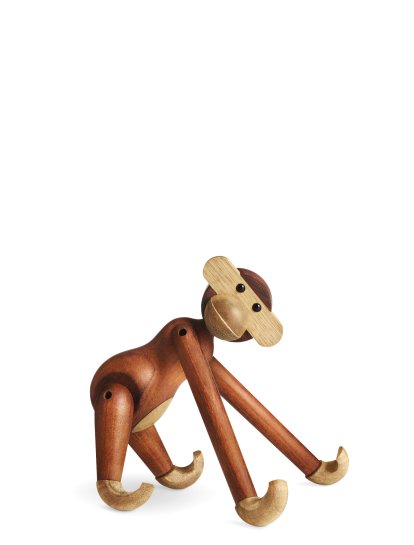 Affe, Klein (H 19 cm), Teak/Limba