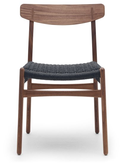 CH23 Dining Chair, Nussbaum geölt, Geflecht schwarz