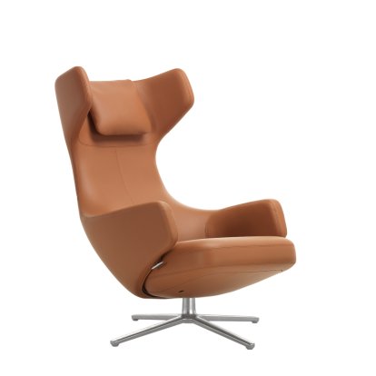 Grand Repos Loungesessel, Sessel Grand Repos, Leder Premium F cognac, 40 cm, Poliert