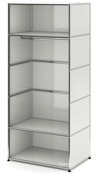 USM Haller Garderobe M mit Kleiderstange Typ II, Lichtgrau RAL 7035
