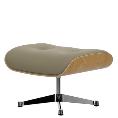 Lounge Chair Ottoman, Kastanie natur, Leder Premium F sand, Aluminium poliert
