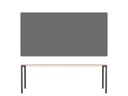 Seiltänzer Tisch, 75 x 220 x 90 cm, Laminat seidenmatt dunkelgrau, rot