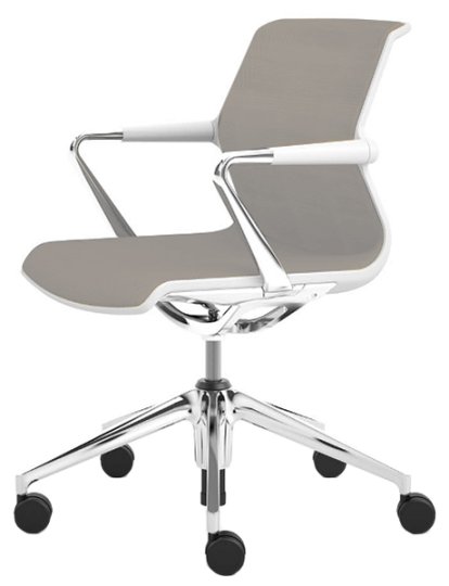 Unix Chair Fünfsternfuß, Silk Mesh soft grey, Soft grey