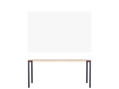 Seiltänzer Tisch, 75 x 160 x 90 cm, Laminat seidenmatt weiß, Schwarz
