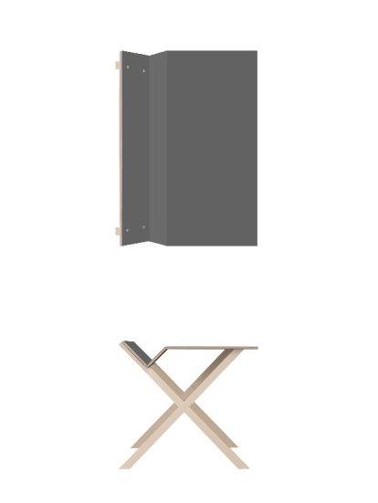 Kant Sekretär, FU (Sperrholz Birke) Laminat dunkelgrau seidenmatt, 120 cm