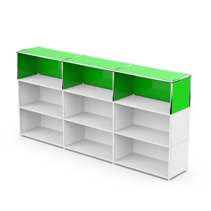 USM Haller Anbaupaket Vertikal 3, USM grün, 35 cm