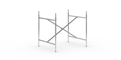 Eiermann 2 Tischgestell , Chrom, senkrecht, mittig, 80 x 66 cm, Mit Verlängerung (Höhe 72-85 cm)