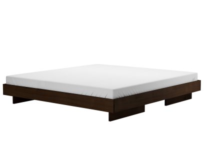 Zians Bett, 200 x 200 cm (XLarge), Ohne Kopfteil, Nussbaum gewachst