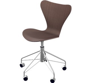 Details Fritz Hansen Serie 7 Drehstuhl 3117 Serie 7 Drehstuhl 3117, Holz klar lackiert, Walnuss natur