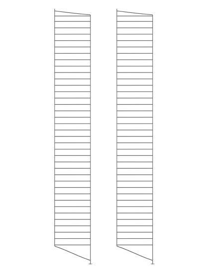 String System Bodenleiter, 2er Set, 200 x 30 cm, Dunkelgrau