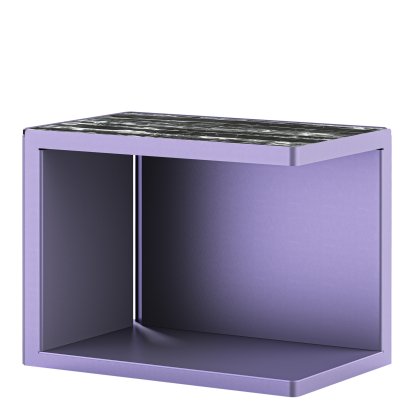 Ambito Couchtisch, Perlbrombeer, Mamor portoro silber