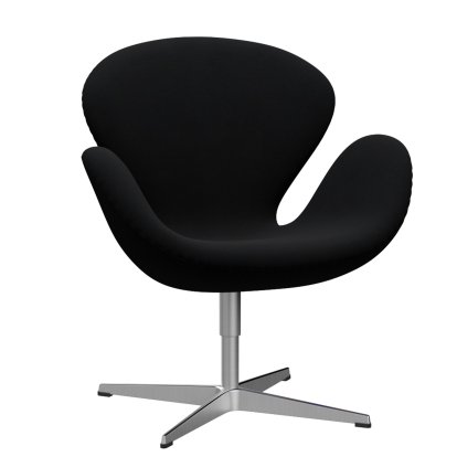 Swan Chair, Sonderhöhe 48 cm, Christianshavn, Christianshavn 1175 - Black Uni