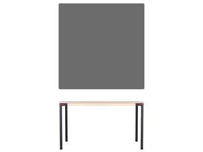 Seiltänzer Tisch, 75 x 120 x 120 cm, Laminat seidenmatt dunkelgrau, rot