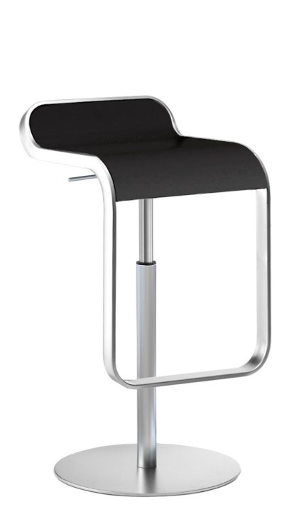 LEM Barhocker, 55-67 cm, Schwarz / matt verchromt