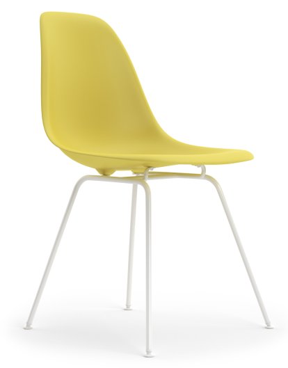 Eames Plastic Side Chair RE DSX, Citron, Ohne Polsterung, Ohne Polsterung, Standardhöhe - 43 cm, Beschichtet weiß