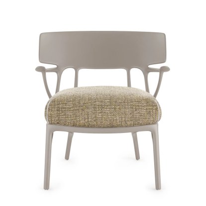 A.I. Lounge Sessel, Texture, Grau / Haselnuss