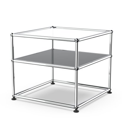 Details USM Haller USM Haller Beistelltisch Typ 2 USM Haller Beistelltisch Typ 2, Glas, Anthrazitgrau RAL 7016