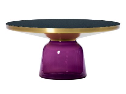 Bell Coffee Table, Messing, klar lackiert, Amethyst-violett