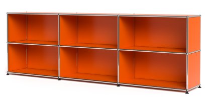USM Haller Sideboard XL, individualisierbar, Reinorange RAL 2004, Offen, Offen