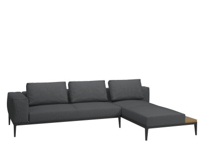 Grid Lounge Sofa, Armlehne links, Anthrazit, Mit Schutzhülle