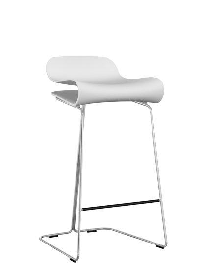 BCN Barhocker, Weiß, Stahl, verchromt, Küchenvariante: 67 cm