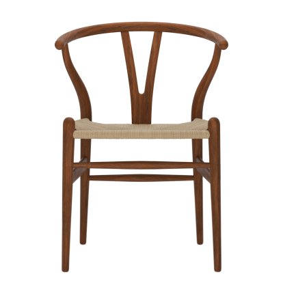 CH24 Wishbone Chair, Nussbaum geölt, Geflecht natur