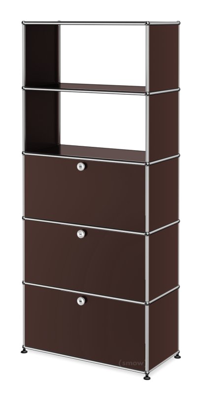 USM Haller Aktenregal mit Klappen und Schublade, USM braun