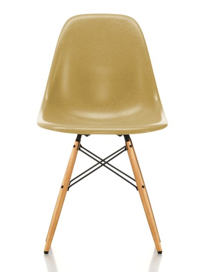 Eames Fiberglass Chair DSW, Eames ochre light, Esche honigfarben