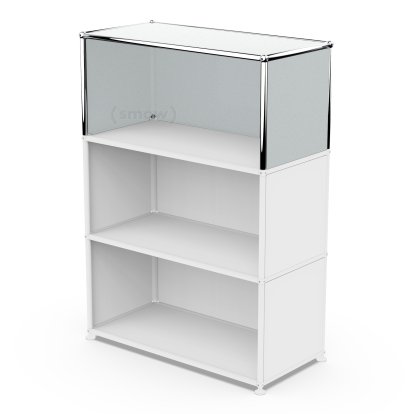 USM Haller Anbaupaket Vertikal 1, USM mattsilber, 35 cm