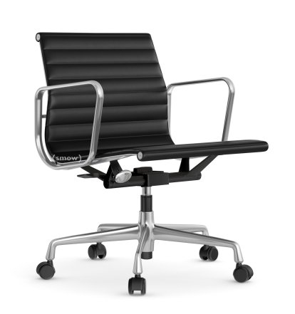 Aluminium Chair EA 117, Poliert, Leder (Standard), Nero