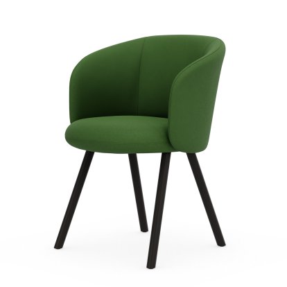 Mikado Armchair, Eiche dunkel, Plano, Wiesengrün / forest, Gleiter für Teppichboden
