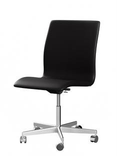 Oxford, Mit Armlehnen, Niedriger Rücken, Rollfuß, Softleder, Black-brown