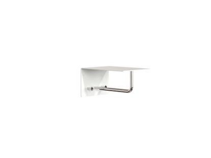 Unu Wandgarderobe, Mit Stange, Mit 2 Haken, Weiß matt / Edelstahl poliert