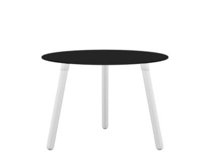 BCN Beistelltisch, Laminat schwarz, Buche, weiß lackiert, H 45 x ø 65 cm