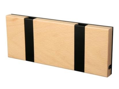 Details LoCa Knax Knax, 2 Haken, schwarz, Buche klarlackiert
