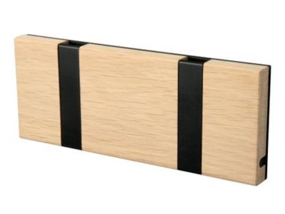 Details LoCa Knax Knax, 2 Haken, schwarz, Eiche geseift