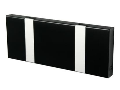 Details LoCa Knax Knax, 2 Haken, Aluminium, MDF schwarz lackiert
