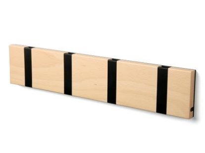 Details LoCa Knax Knax, 4 Haken, schwarz, Buche klarlackiert