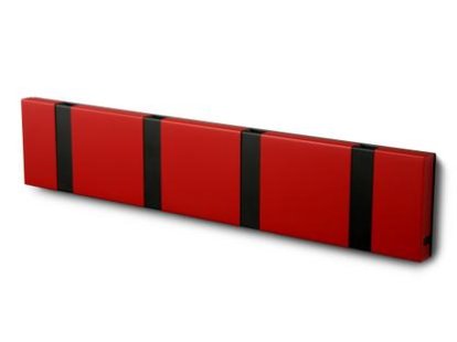 Details LoCa Knax Knax, 4 Haken, schwarz, MDF rot lackiert
