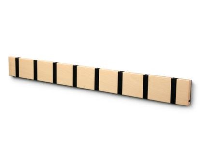 Details LoCa Knax Knax, 8 Haken, schwarz, Buche klarlackiert