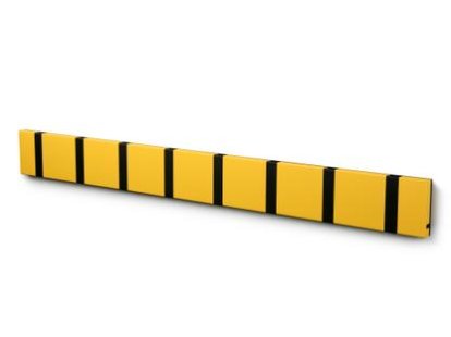 Details LoCa Knax Knax, 8 Haken, schwarz, MDF gelb lackiert