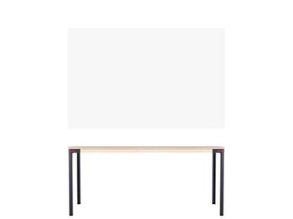 Seiltänzer Tisch, 75 x 160 x 90 cm, Laminat seidenmatt weiß, Schwarz