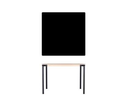 Seiltänzer Tisch, 75 x 90 x 90 cm, Linoleum schwarz, Schwarz