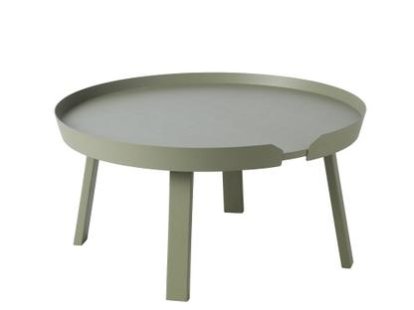 Around Coffee Table, Groß (H 36 x Ø 72 cm), Esche moosgrün