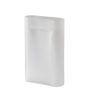 Ridge Glass Vase, Tall (H 48,5 cm), White