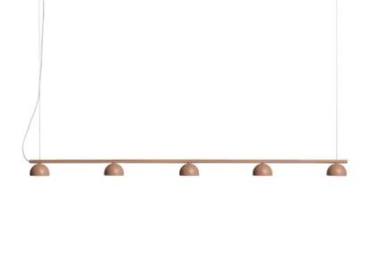Blush Rail Pendelleuchte, 5 Schirme, Warm beige