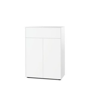 Nex Pur Box 2.0 mit Schubkästen und Türen , 40 cm, H 100 cm x B 80 cm (mit Doppeltür und Schubkästen), Weiß