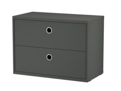String System Schubladenelement, 58 x 30 cm, Dunkelgrau lackiert